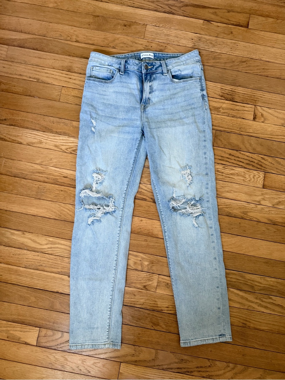 Studio Blue Straight Leg Distressed Jeans